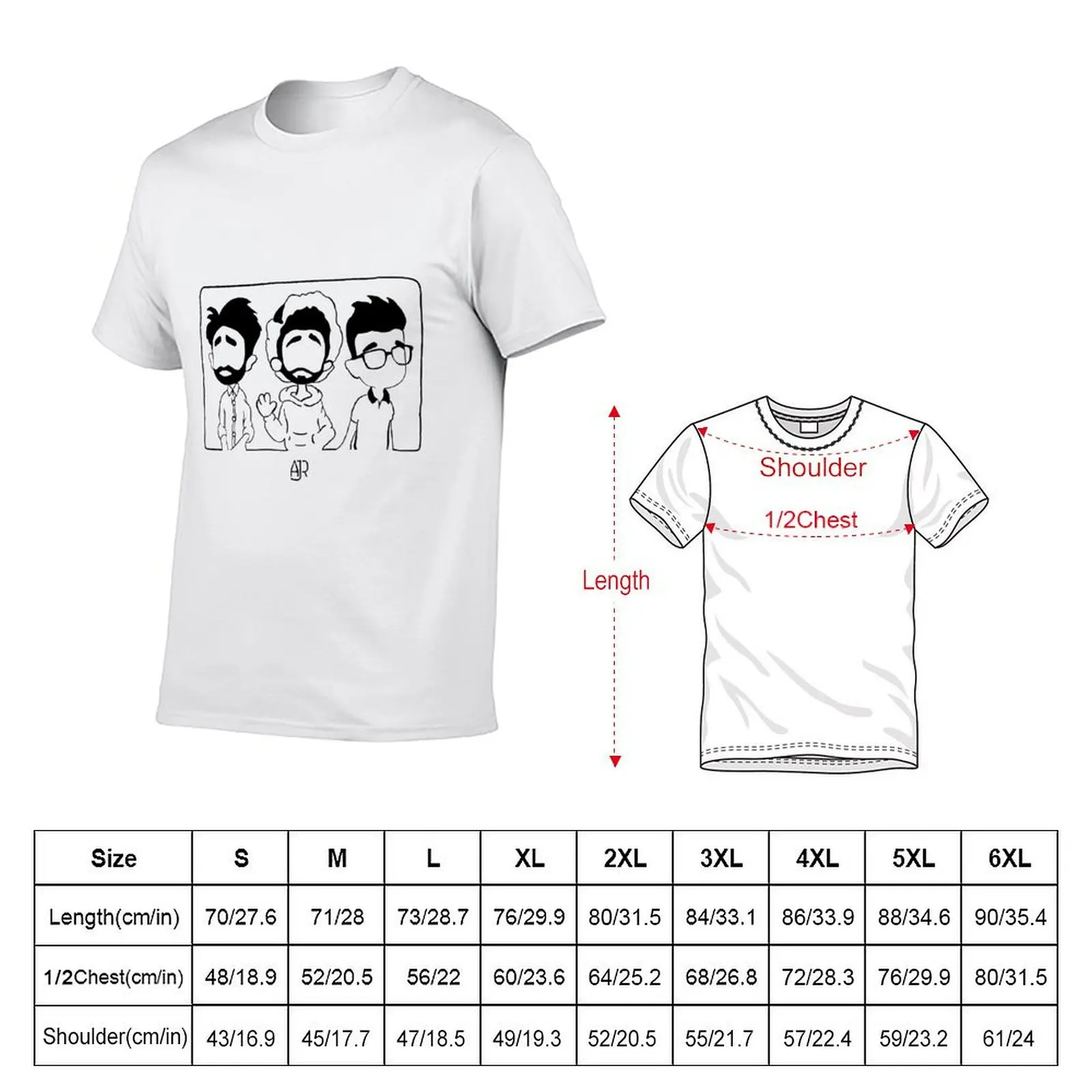 AJR Band sketch T-Shirt Soft Cotton Print T-Shirt