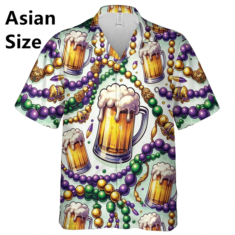 Mardi Gras Men's Mask Short Sleeves Artistic Casual Comfortable Outdoor Vacation Carnival Street Summer Shirt Collar Printed Top