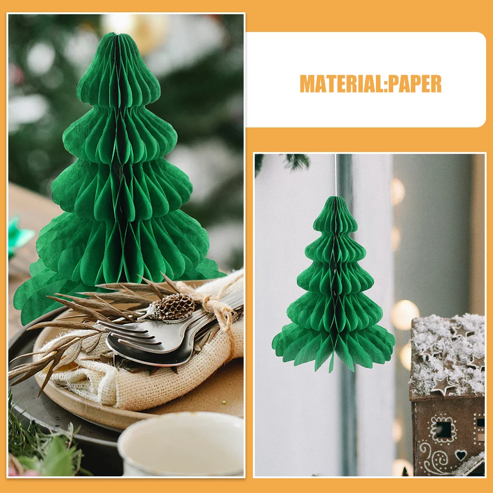 1pcs Honeycomb Christmas Tree Decor Foldable 3D Holiday Centerpiece Easy Assembly Festive Party Decoration Supplies