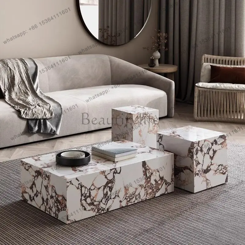 LSItalian Minimalist Side Table Aesthetic Unique Simple Clear Nordic Coffee Table Designer Living Room Meubles Home Furniture