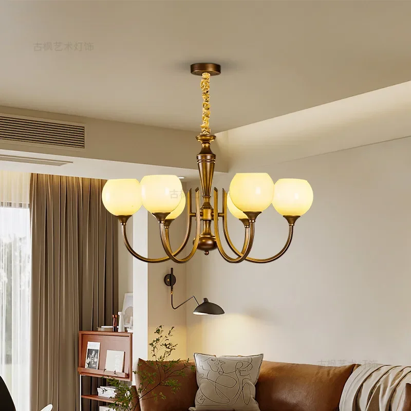 TEMAR Contemporary Pendent Lamp American Retro LED Living Room Restaurant Bedroom Study Villa Hotel Model Houses Chandelier