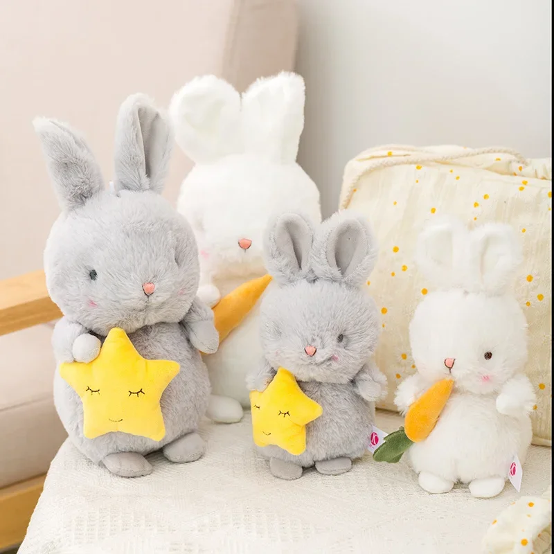 23/30cm Cute Bunny Plush Toy Stuffed Purple Ballet Skirt Yellow Star Carrot Decor Rabbits Baby Appease Doll Girly Gift for Girl