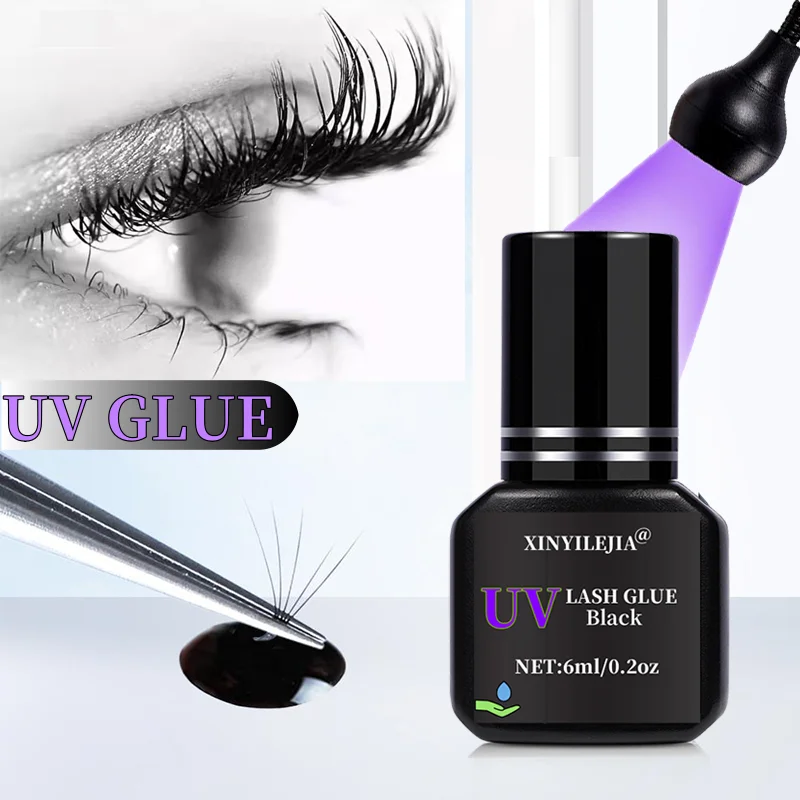 NEUES UV-Wimpernkleber-Gel 6 ml für gefälschte Wimpern, Wimpernverlängerungskleber, lichthärtend, schnell trocknend, langlebig, professionelles Zubehör