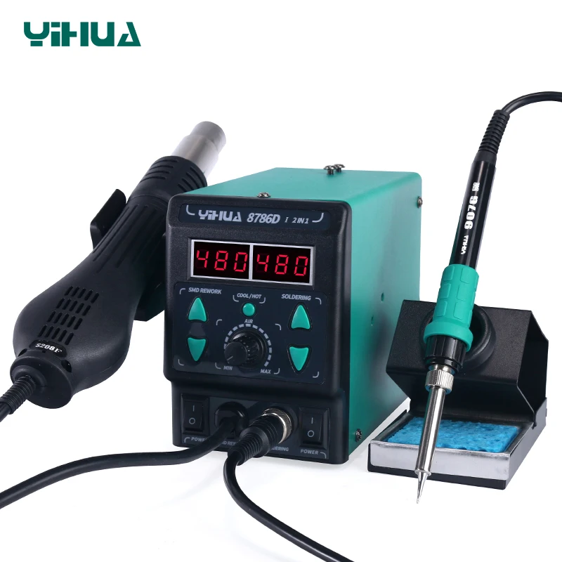 YIHUA 8786D-I Rapid Heating Phone Repair SMD Solder Tool Iron Hot Air Soldering Station