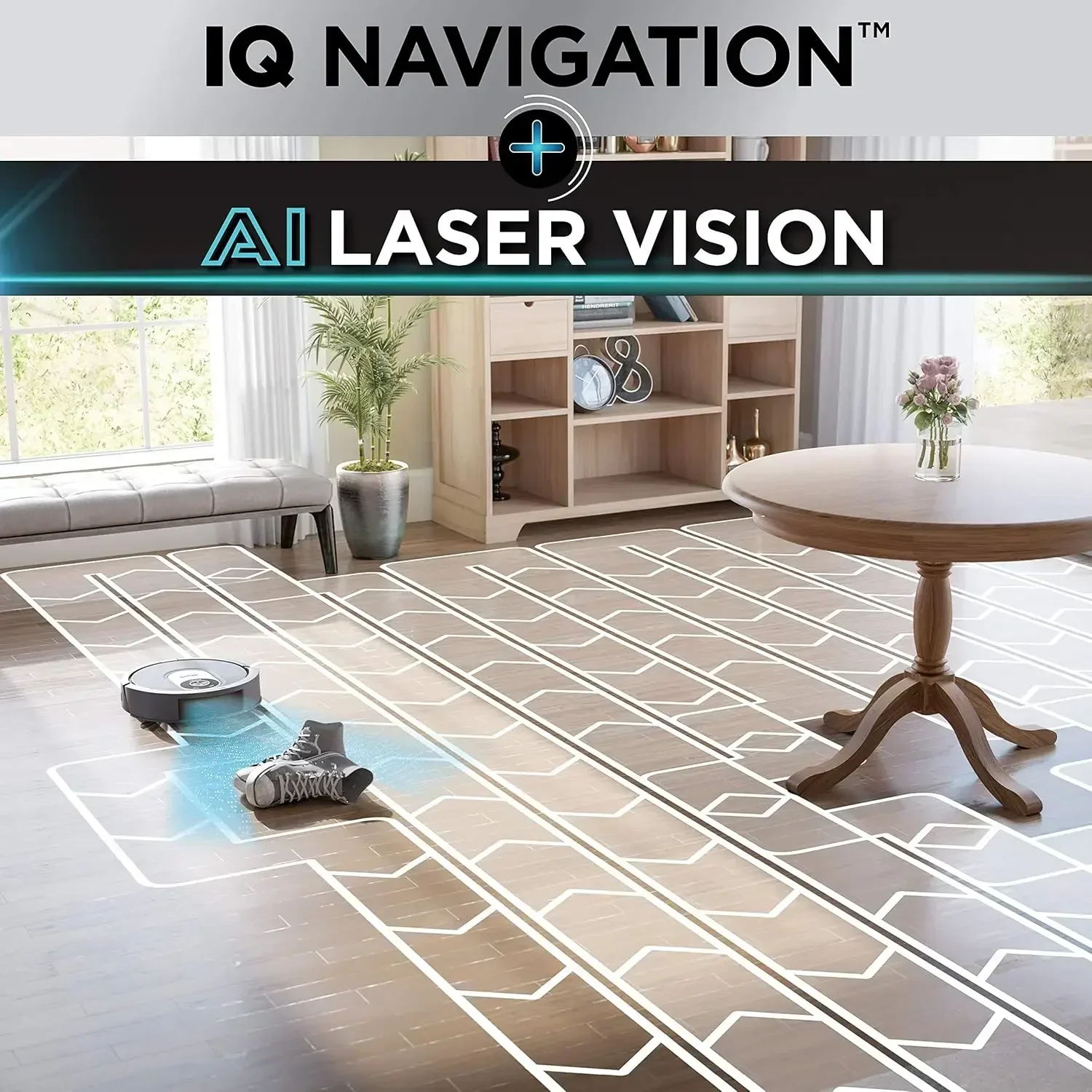 AI Robot Vacuum, Smart Mapping|Scheduling|Pet Hair Pick Up|Logical Navigation, Black/Silver (RV2001), Carpet