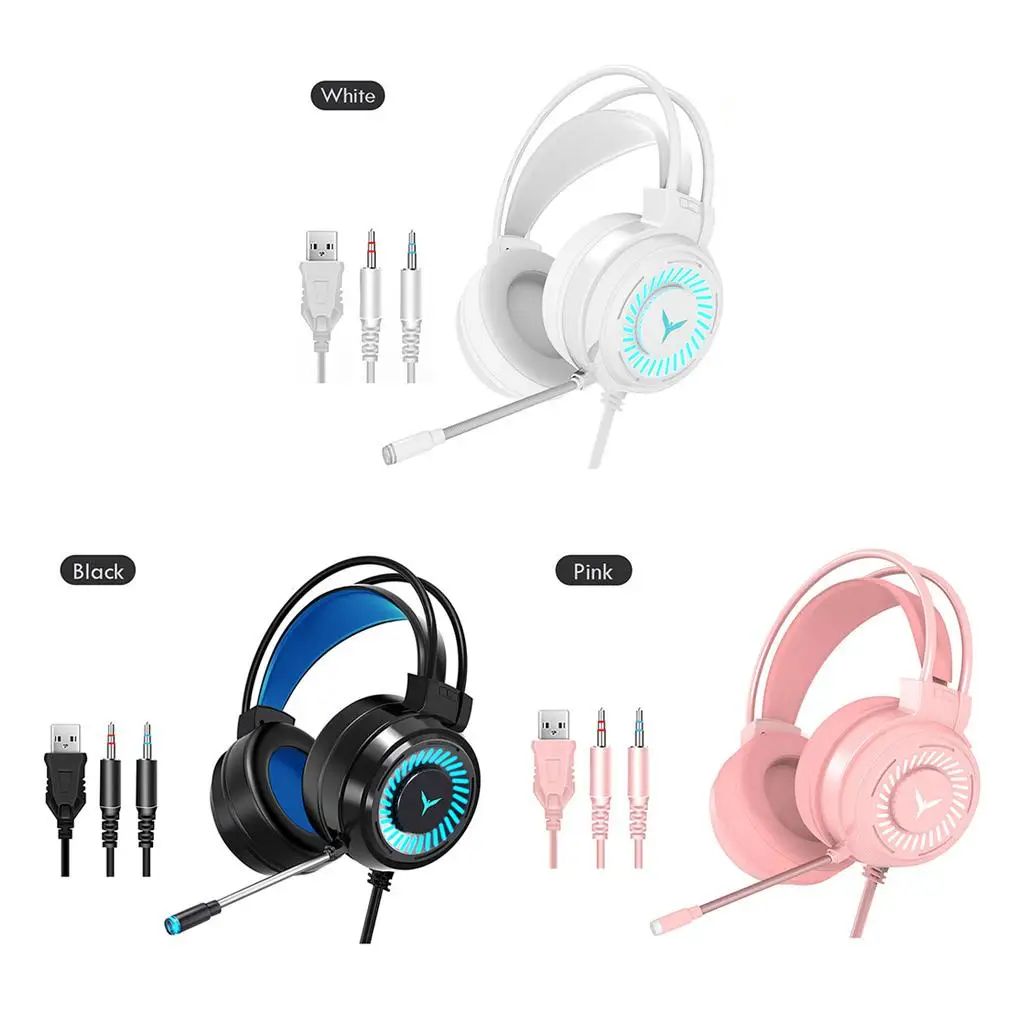 Auriculares para juegos de 3,5 mm con luz LED, sonido envolvente estéreo 4D, juegos G58