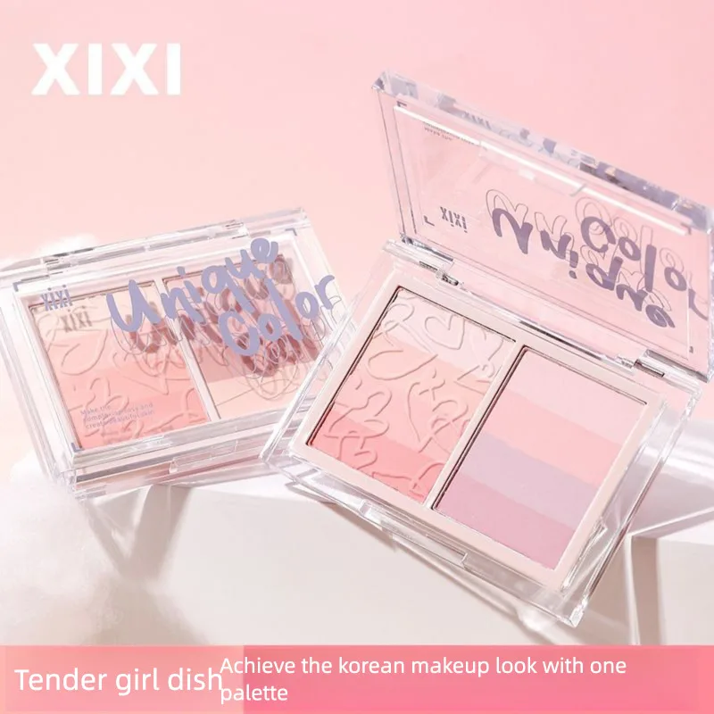 

XIXI Многоцветные градиентные румяна Низкая насыщенность Расширение и сокращение Цветовая палитра Корейский натуральный телесный розовый Чистое желание