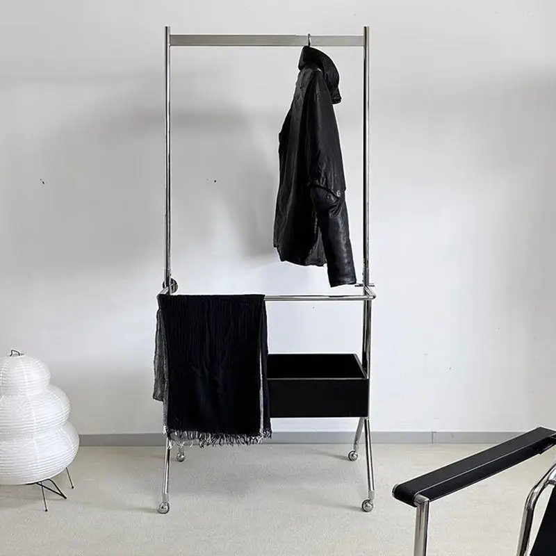 Household floor-to-ceiling clothes rack  living room indoor vertical clothes rack bedroom online celebrity movable coat rack