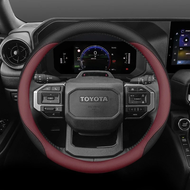New For Toyota Prado Car Steering Wheel Cover Soft Touch Non‑Slip Odorless Sweat‑Absorbent 37‑38Cm All Seasons Auto Accessories