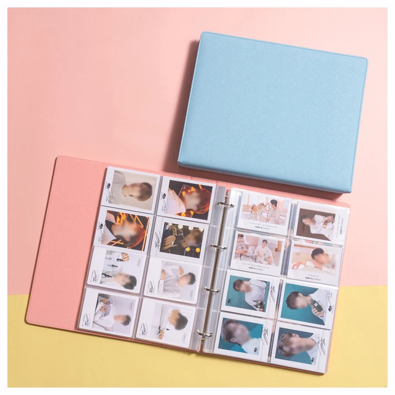 A4 Photocard Binder Glitter D Ring Kpop Photo Album Pocket Sleeves Clear PVC Free Postcard Picture Photocard Holder Collect Book