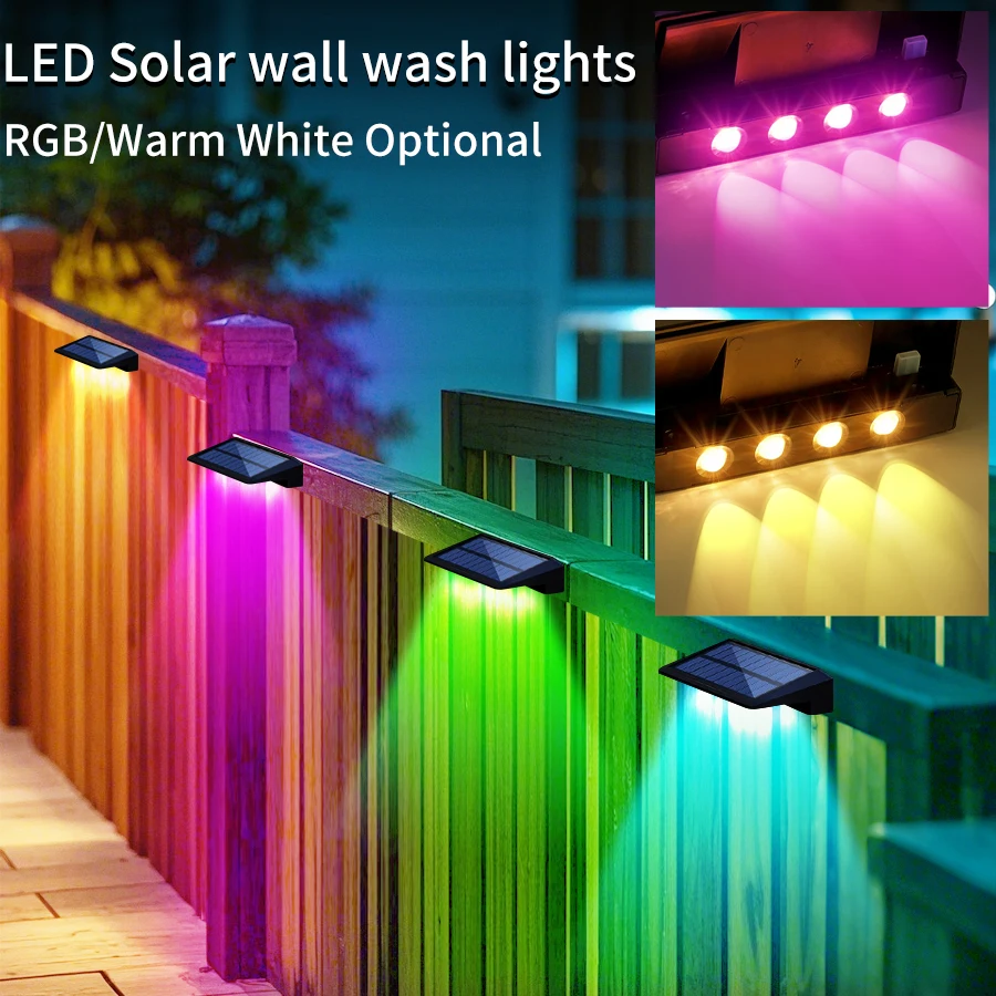 

2 шт. солнечные фонари для забора 800 мАч солнечные настенные светильники уличные водонепроницаемые IP65 светодиодные для наружного двора, патио, переднего крыльца, двора, дома