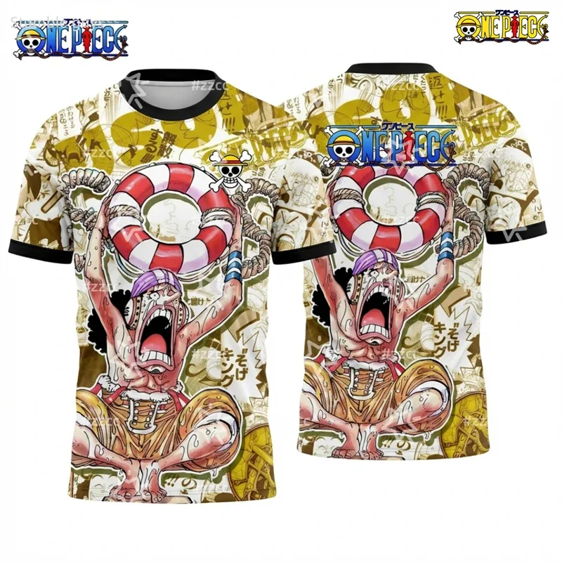 Men's One Piece Anime T-Shirt Buggy The Clown Print Short Sleeve Lightweight Casual Kids Summer Streetwear Fashion Tops