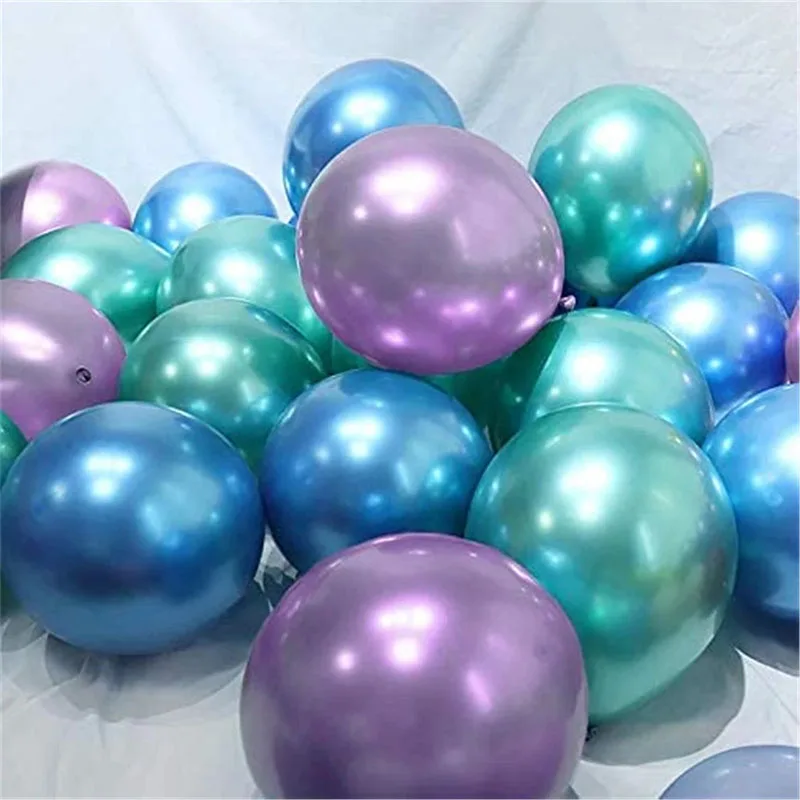 15pcs Chrome Metallic Mermaid Latex Balloons Set Happy Birthday Party Decorations Adult Kids Baby Shower Wedding Globos Supplies