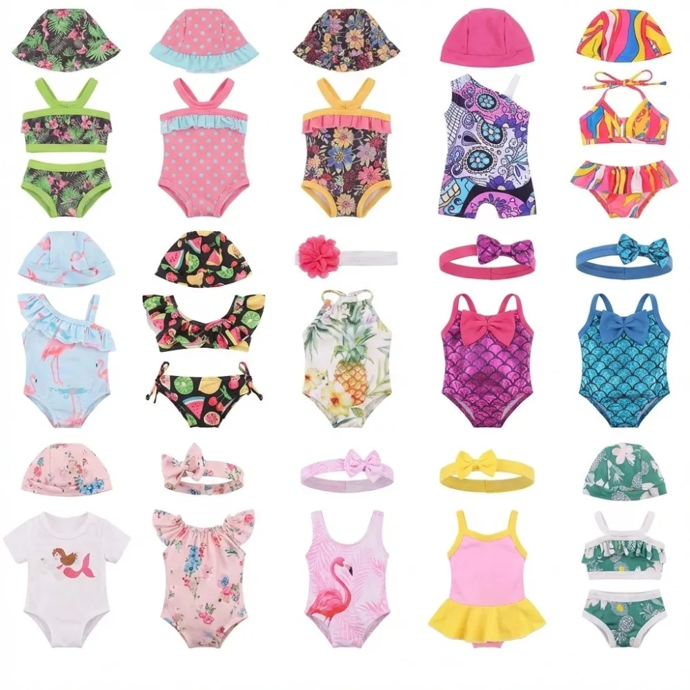 

Многофункциональный купальник для кукол, милый пляжный наряд для кукол 43 см и 18-дюймовых американских кукол, аксессуары, подарки для девочек, игрушки.