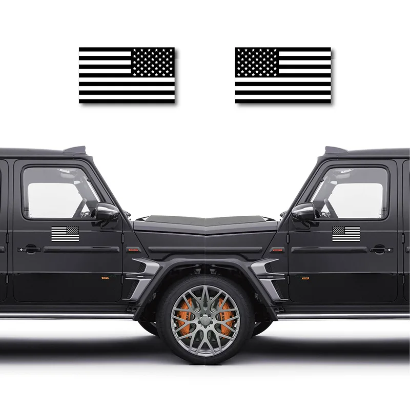 Car Sticker Matte Black 3D American US Flag Car Emblem Decals Thickness Cut-Out Vehicle For Car Truck Jeep SUV New