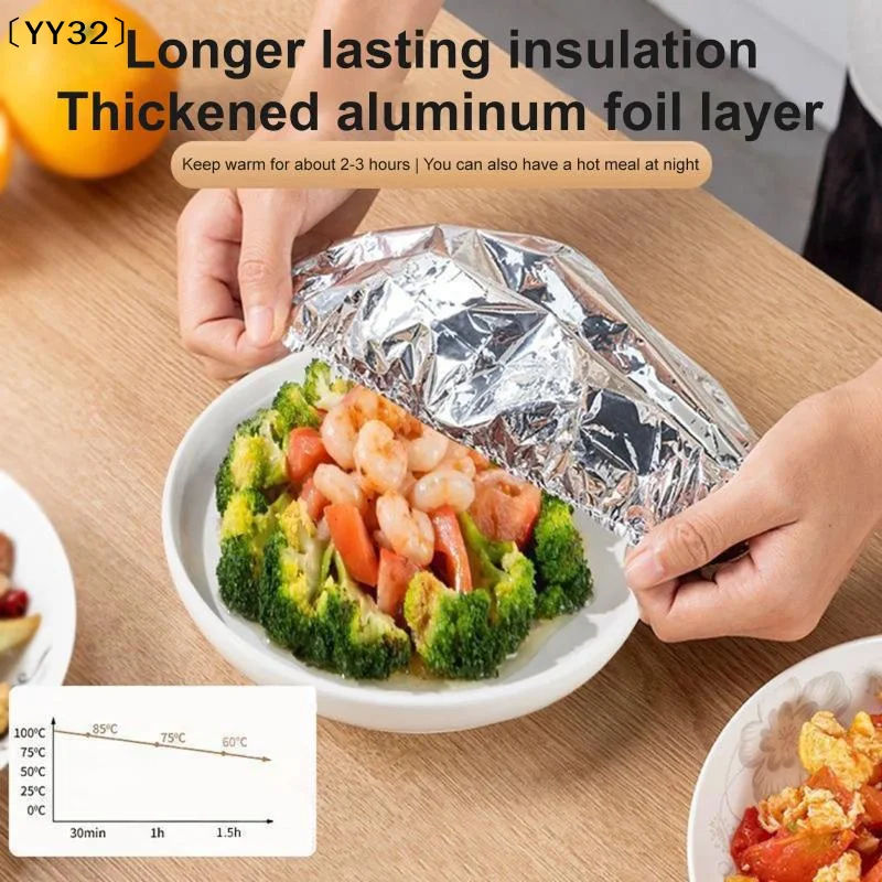 5/10/20/30/40/50 Pcs Aluminum Foil Food Preservation Covers Heat Retention Dust Proof Odor Proof For Leftover Storage Fits〔YY32〕