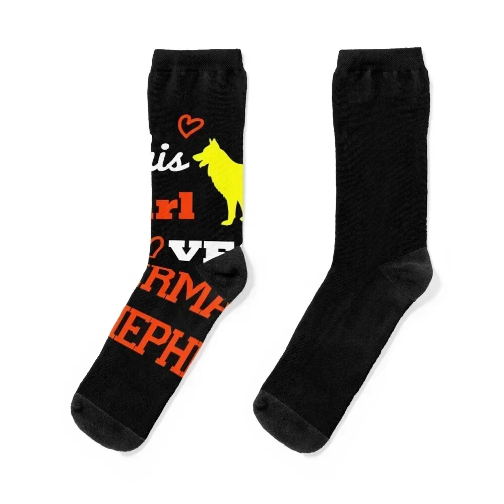 German Shepherd girl Socks golf sheer cartoon anti slip football Socks Women's Men's