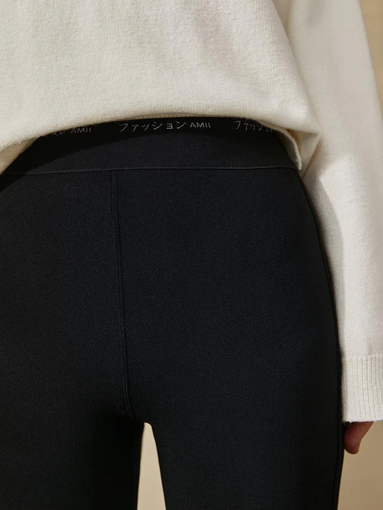 Amii Leggings Woman 2025 Winter New Warm Slim-fit Nine-point Female Legging Pants Casual Solid Versatile Woman Clothing12524023