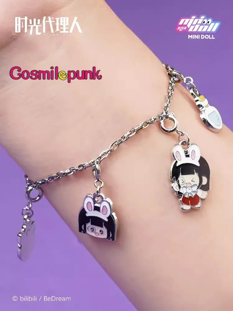 Enlace CLICK Shiguang Daili Ren Lu Guang Cheng Xiaoshi pulsera de Metal DIY para mujeres y hombres joyería oficial Cosplay regalo de pareja C