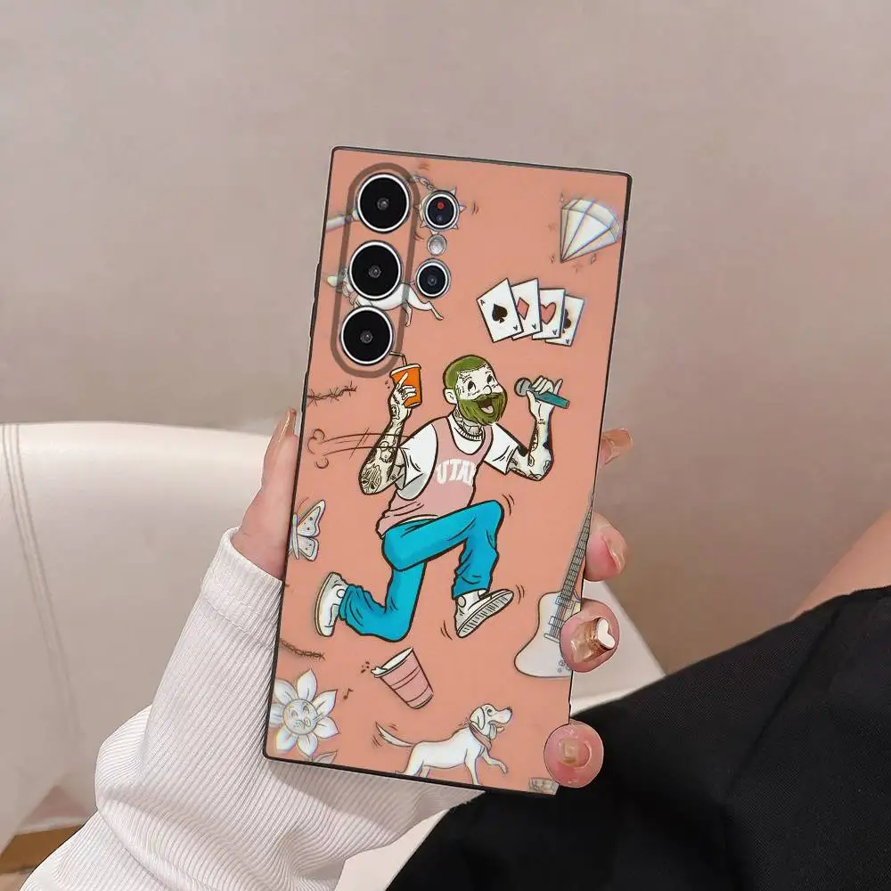 P-post M-Malones singer Phone Case for Samsung S series s21 s22 s23 s24 s25 FE Plus Ultra TPU Soft to Skin-friendly case