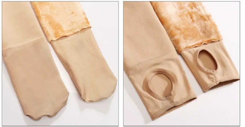 Winter Warme Thermische Strumpfhosen Nahtlose Transluzente Fleece Schlank Elastizität Strumpfhosen Frau Push-Up Verdicken Strümpfe Streetwear – Detail 6