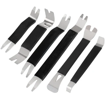 1/6pcs Portable Auto Door Clip Trim Removal Tools Set Car Dashboard Audio Radio Panel Repair Metal Removal Pry Disassembly Tool