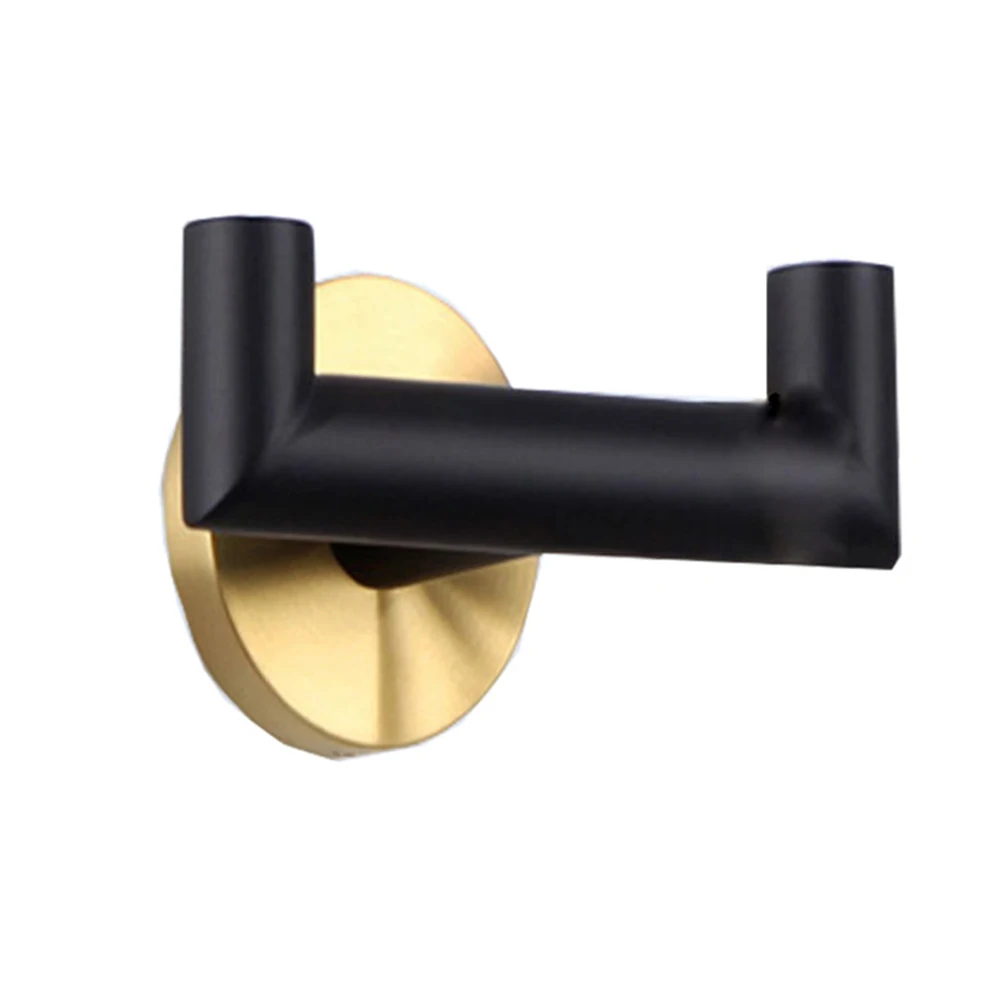 Black And Gold Robe Hook Modern Design Tested For Performance Versatile Usage Contemporary Look Bathroom Accessories