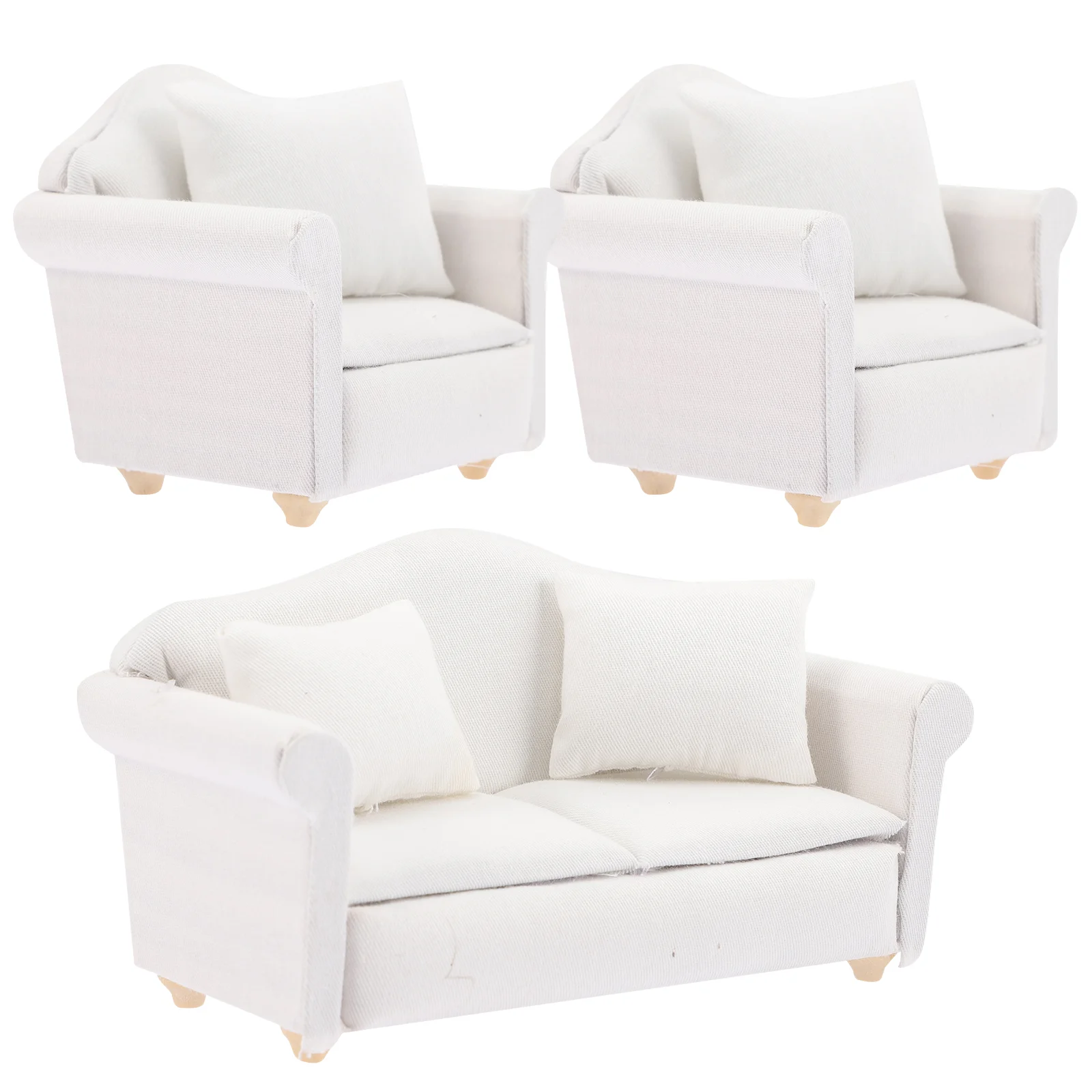 Mini Furniture Kids Couch White Couches Miniture House Accessory Miniature Baby