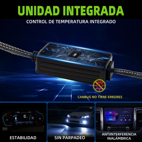 Imagen 2 del producto 120W 20000LM H4 H7 lente de proyector Led H11 9005 HB3 9006 HB4 bombillas de faros de coche Canbus potente 6000K lámpara antiniebla 12V LHD Mini lámpara