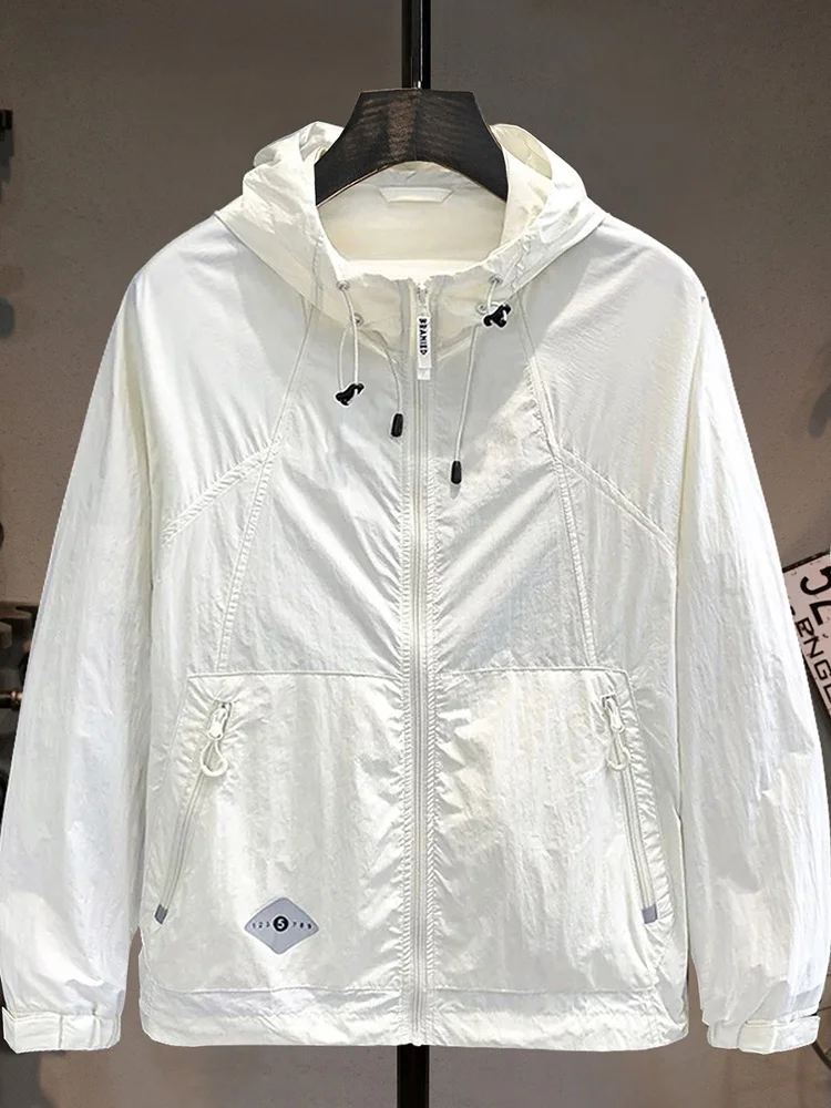 

Lightweight Qui-Dry Summer Outdoor Men's Faionable Hooded Loose Cool Feeling Long Sve Top Sun Protection Outerwear