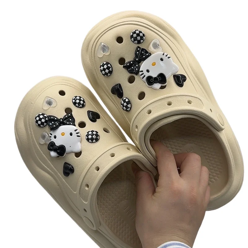 Zapatos de gato de dibujos animados en 3D, zuecos, sandalias, decoraciones de zapatos de jardín, juego de dijes, accesorios, regalos para niños