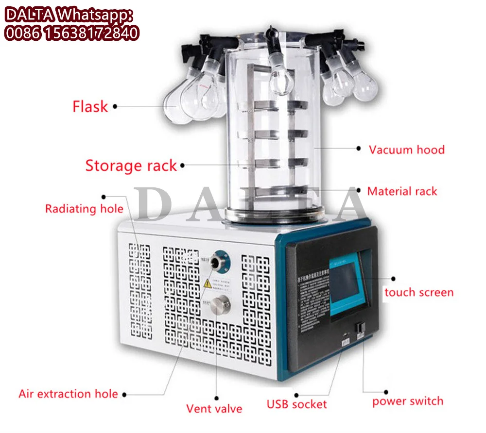 Multi-Manifold Type Laboratory Drug Vacuum Freeze Dryer Biometer Laboratory Industrial Vacuum Lyophilizer