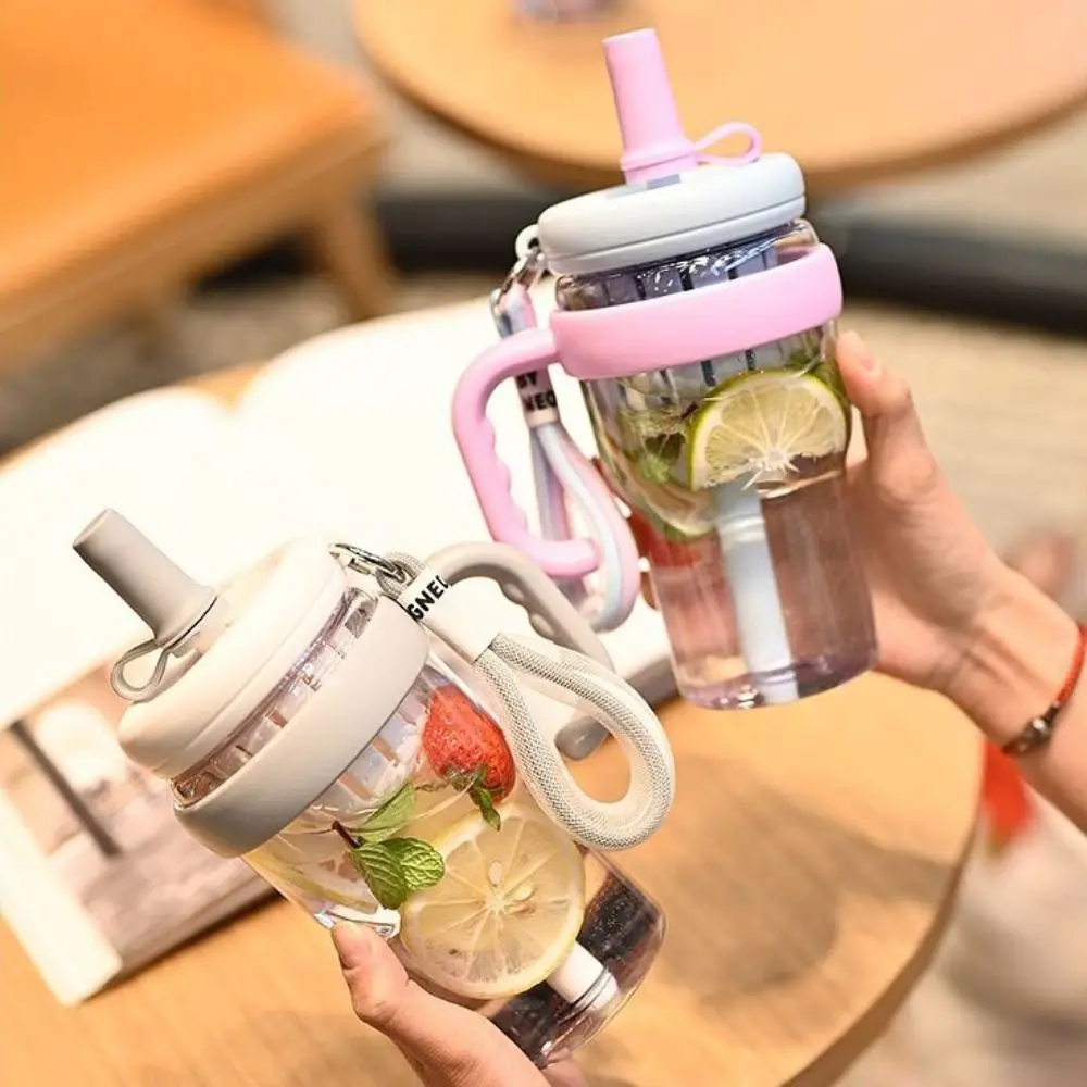 Good-looking Water Bottle with Straw Leak-Proof Tea Infuser Sports Water Bottle Colorful 1200ml Lucky Belly Cup Daily Life