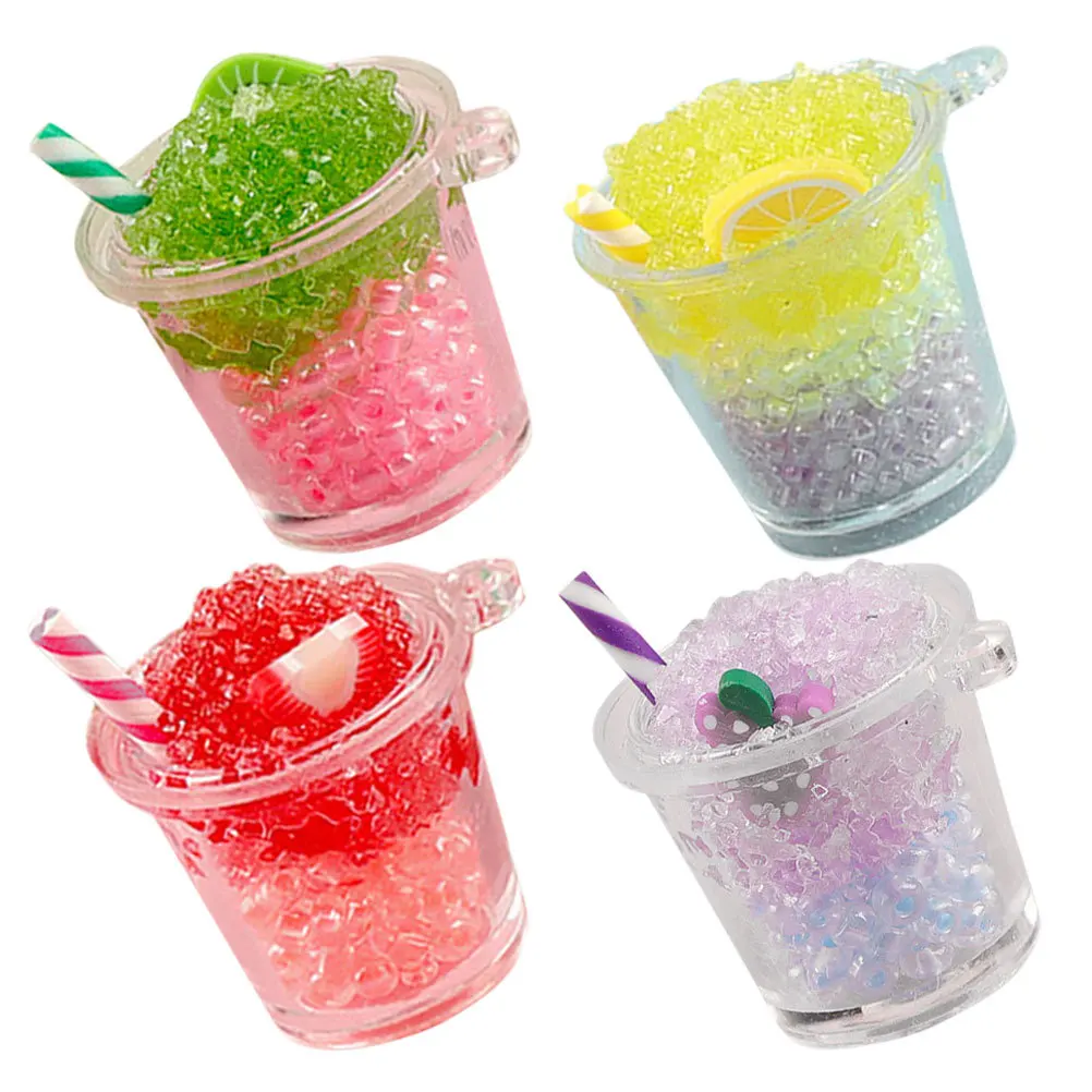 

4pcs Realistic Miniature Beverage Fade Resistant Vivid Color For House Kitchen Scene Decor Mini House Decorations Fake Food