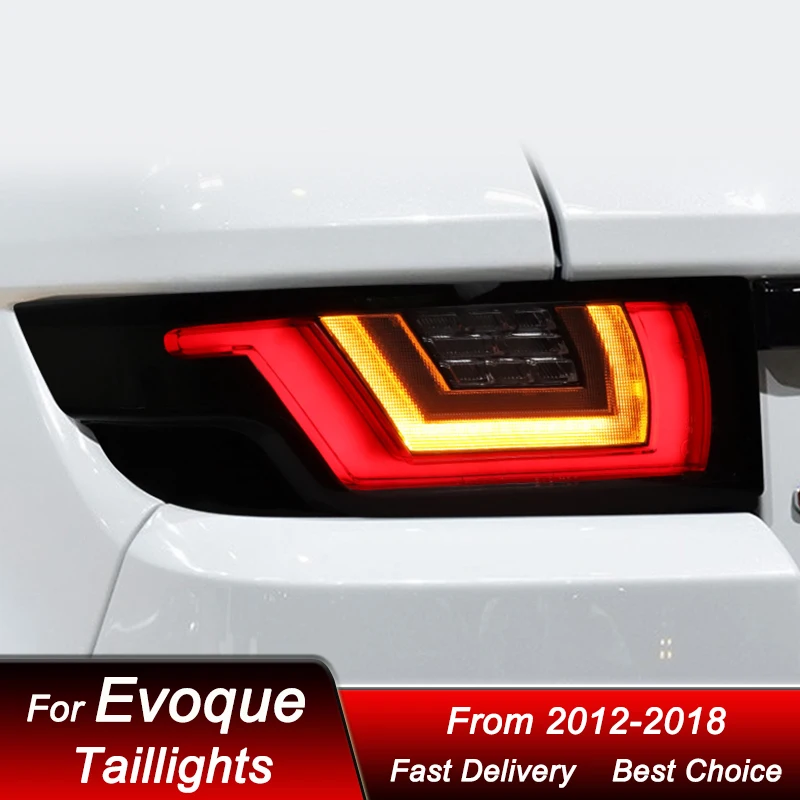 

Поп-стайлинг автомобиля, задние фонари для Land Rover Range Rover Evoque 2012-2018, новый полностью светодиодный динамический указатель поворота, задний фонарь в сборе