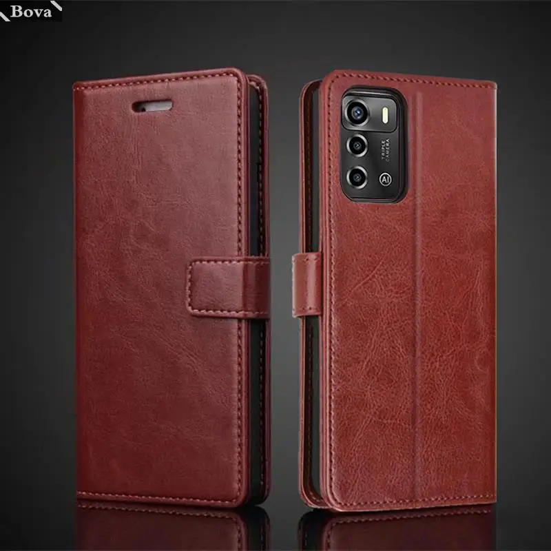 

Card Holder Leather Case for ZTE Blade A72 / Blade A72 5G Pu Leather Flip Cover Retro Wallet Fitted Case Business Fundas Coque