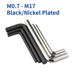 M0.7 M0.9 M1.27 M1.5 M2 M2.5 M3 M4 M5 M6 M8 M10 M12 M14 M17 Black/Nickel Plated Hexagon Wrench L Shaped Hex Key Allen Wrench