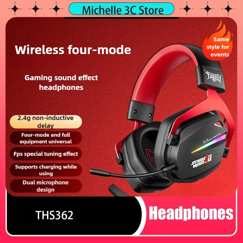 THS326 Armor Four Mode Wireless Headset Headset Gaming Esports Learning 7.1 Listening Position Recognition 2.4G Computer