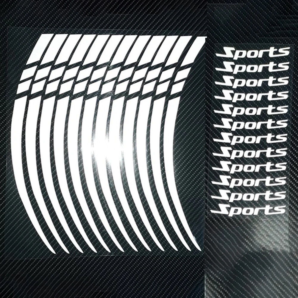 

12Pcs Motorcycle Bicycle- Wheel Rim Stripe Reflective 18-21in Wheel Decal Tape Sticker Wheel Decal Tape Sticker Tire Trim Strips