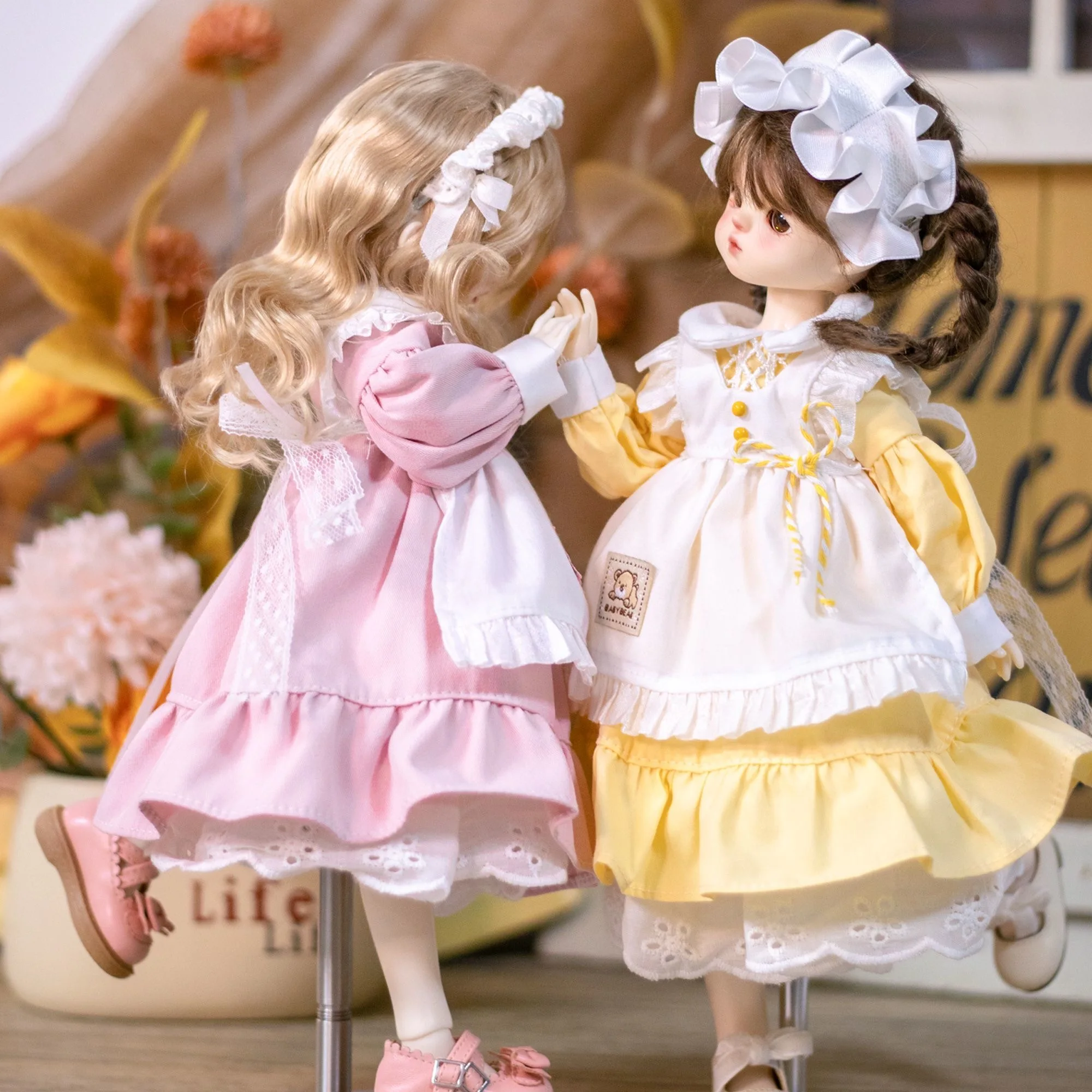 BJD doll clothes suitable for  1/6 size  Cute Cute maid dress clothes suit doll accessories（4 points）