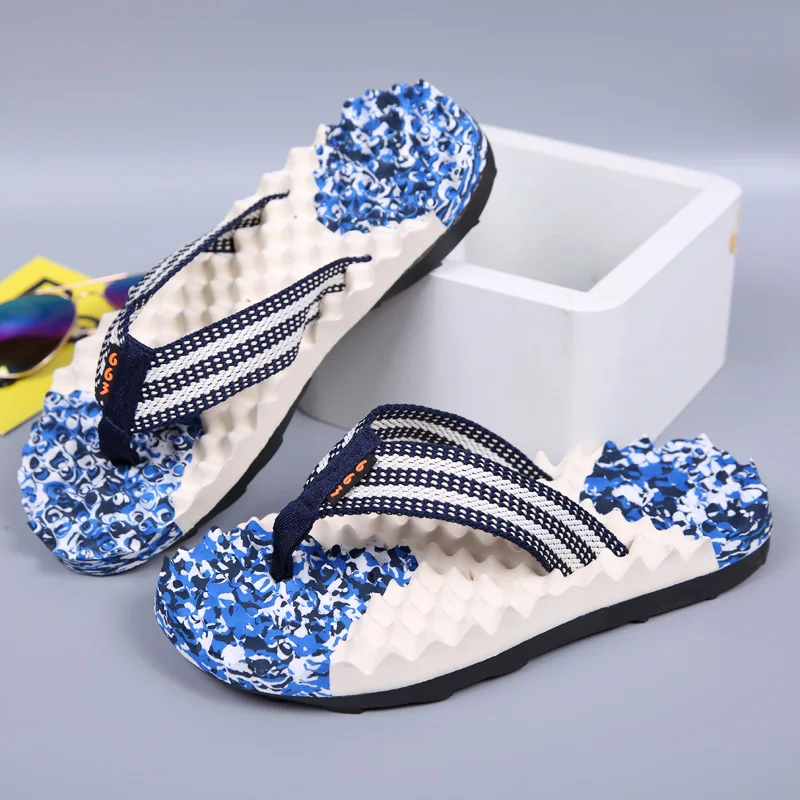 

Summer Men's Flip-flops Sandals, Outdoor Non-slip Massage Beach Slippers, Platform Sandals Home Flip-flops
