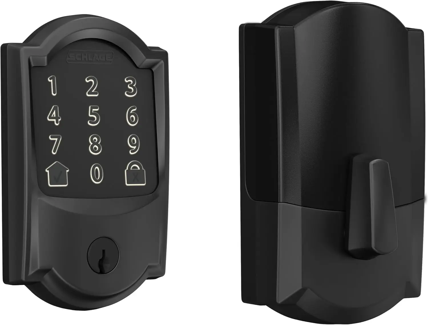 Smart Wi-Fi com Camelot Trim em Black Matte Smart lock com Wi-Fi integrado permite bloquear/desbloquear em qualquer lugar