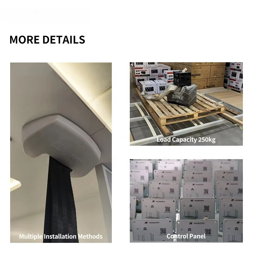 MOBORV Electric Bed Lift System 12V 24V Motorhome RV Caravan Camper Van Adjustable Lifting Mechanism Multi Voltage