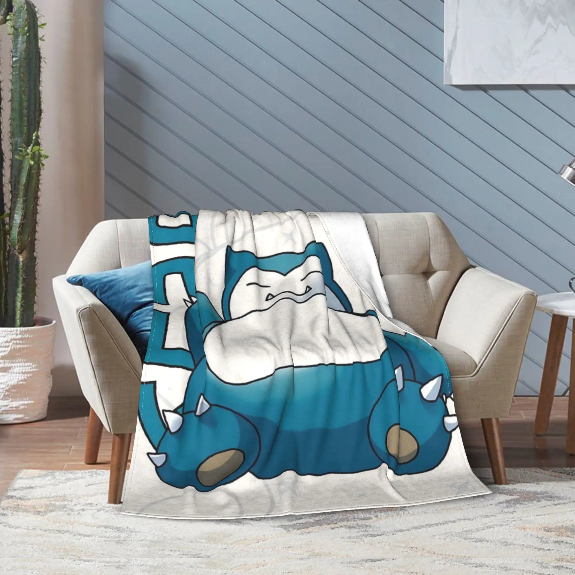 Snorlax monster Throw Blanket for Couch  Soft Fuzzy Plush Blanket 50x60 Inches Multi-size Bedspread for All Seasons