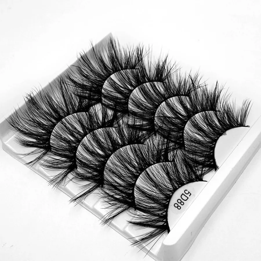 

Custom 8styles 5pairs Mink Eyelashes Natural Lengthened Thick Curly Eyelash Extension Super Fluffy 5d False Lashes Bulk Makeup