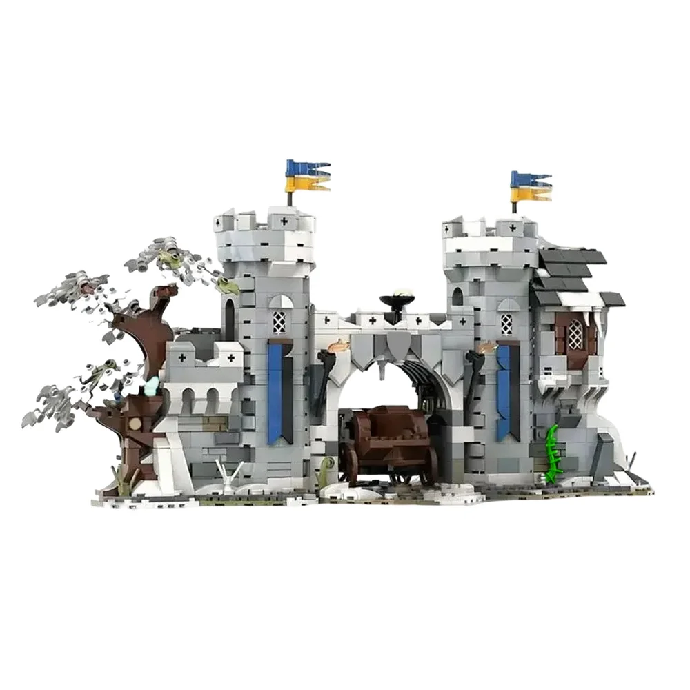 

Gobricks MOC Black Falcon Castle Gate Building Blocks Model Black Falcon Castle Gate Architecture Bricks Assemble Toys Kids Gift