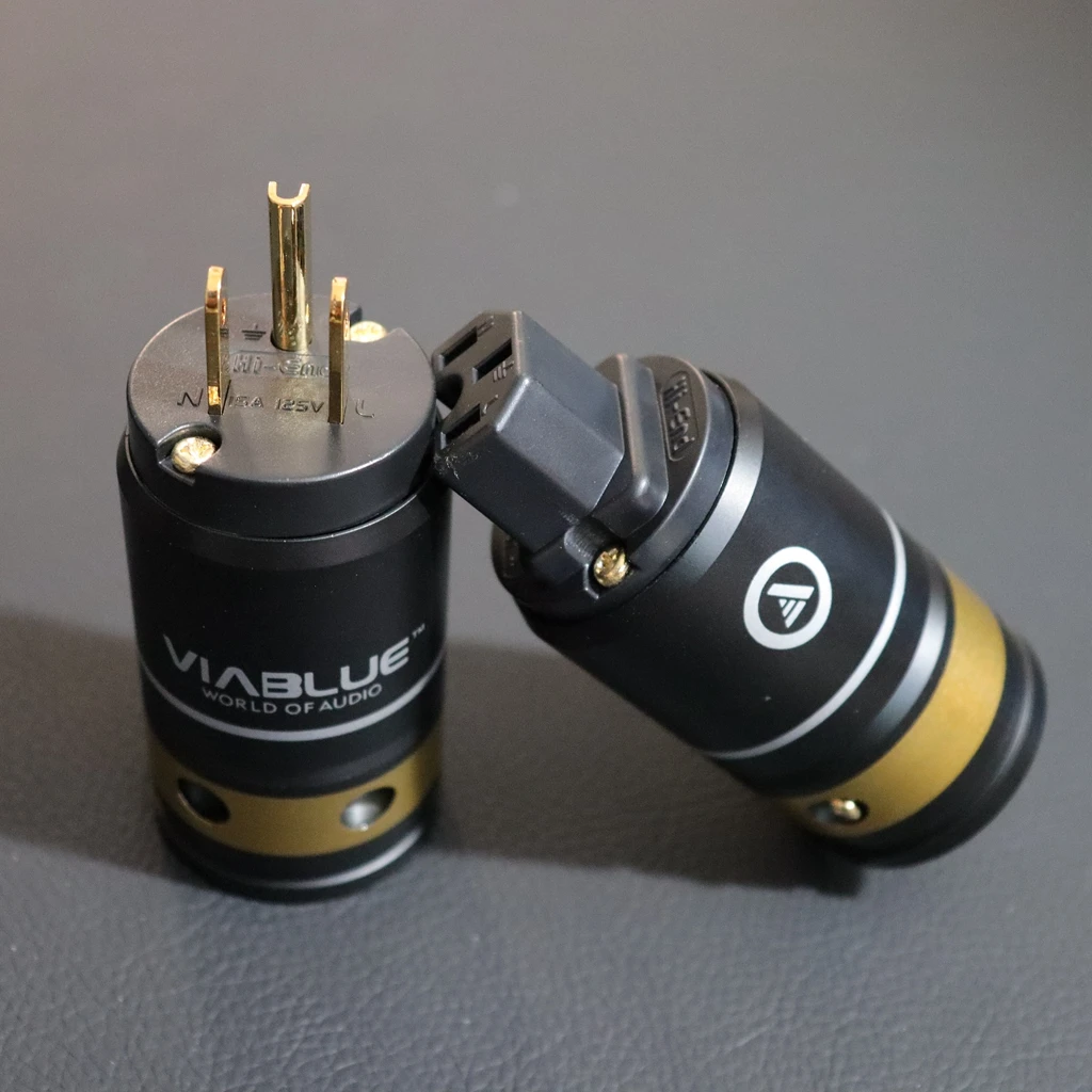 Hot Selling VIABLUE T6S gold-plated EU/US plug HIFI audio amplifier bile machine DIY hi-end power cord Connector Made in Germany