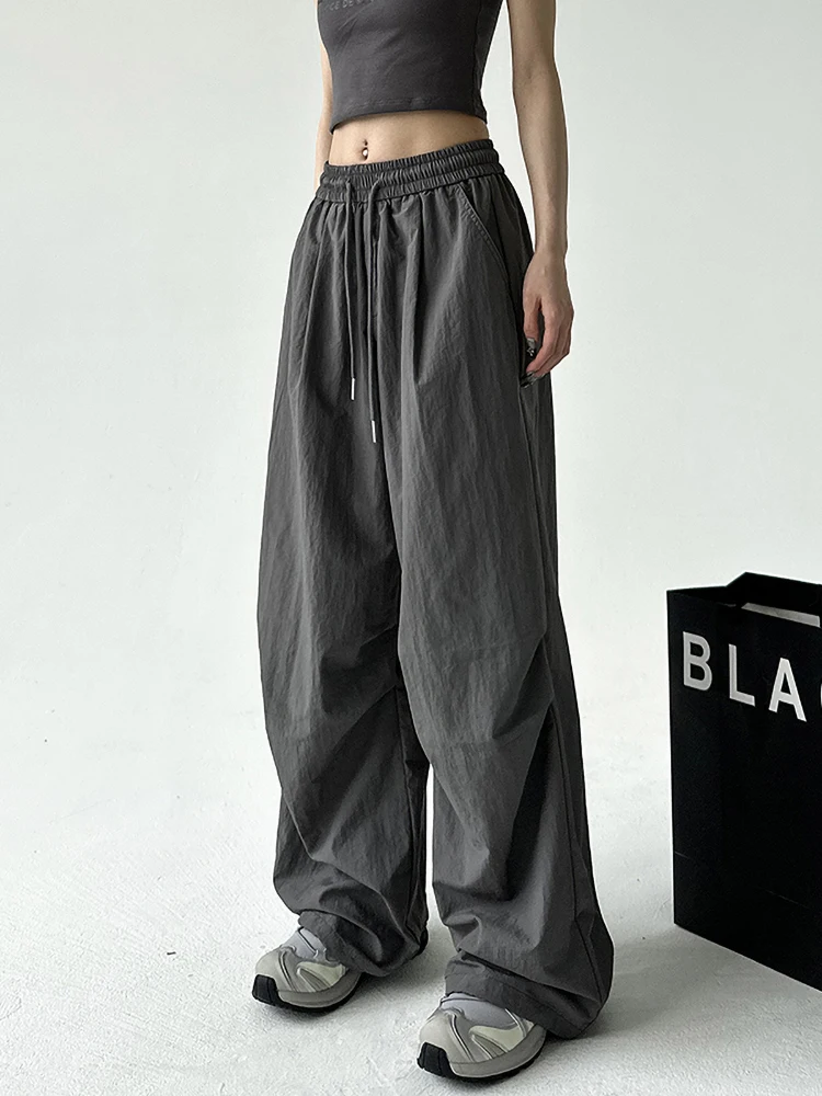 ay High Waist Workwear Pants for Women Summer 2025 Dance Spor American Brand Qui Dry Straight Leg Trousers