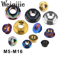 Weiqijie Titanium Nut M5 M6 M8 M10 M12 M14 M16  Flange Nut Accessories for Bicycle Motorcycle Car