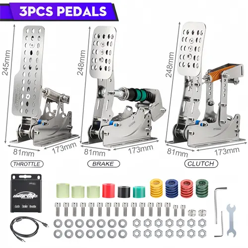 SimRuito Sim Racing LoadCell Pedals 3mm stainless steel Racing Simulator Cockpit Pedals For Pc Game Gear pedal for wheel - Image 11